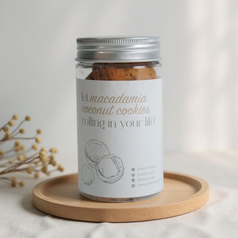 Macadamia Coconut Cookies Bottle - Bakeo House