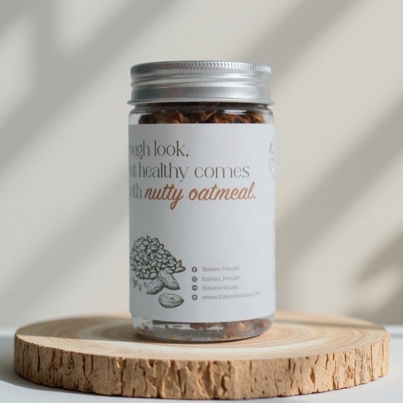 Nutty Oatmeal Chocolate Chip Cookies Bottle - Bakeo House