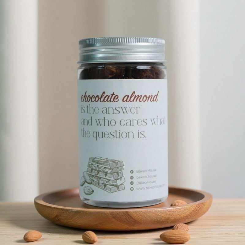Almond Chocolate Cookies Bottle - Bakeo House
